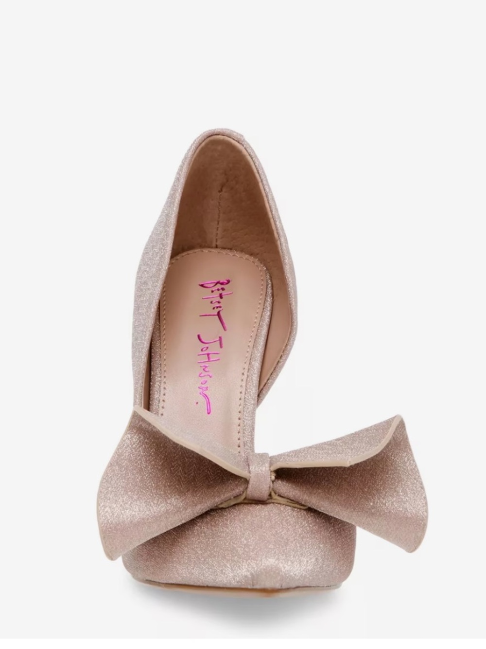 Betsey Johnson Glitter Blush Bow Pointed-Toe Nobble Pump - Picture 2 of 4